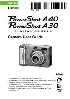 Canon PowerShot A30 manual. Camera Instructions.